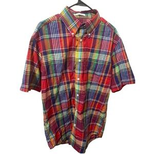 Orvis Men’s Medium Colorful Plaid Button-Down Short Sleeve Shirt